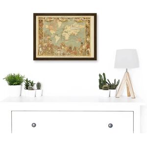 Artery8 - Maps British Empire 1886 - A4 - Brown - Framed Wall Art Artery8 - Maps British Empire 1886 - A4 - Brown - Framed Wall Art