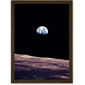 Artery8 - Space Photo Earth From Moon - Brown - A4 - Art Print Artery8 - Space Photo Earth From Moon - Brown - A4 - Art Print