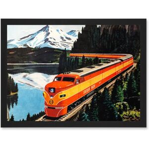 Artery8 - Train Rail SP Vintage A4 Artwork - Framed - A4 - Art Artery8 - Train Rail SP Vintage A4 Artwork - Framed - A4 - Art