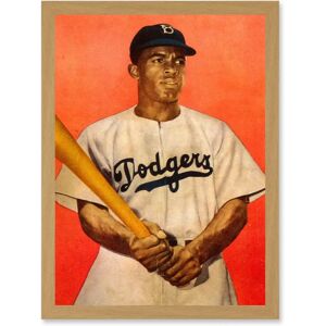 Artery8 - Jackie Robinson Portrait - A4 - Framed wall art Artery8 - Jackie Robinson Portrait - A4 - Framed wall art