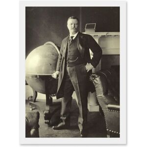 Artery8 - Theodore Roosevelt - White - Framed Wall Art Artery8 - Theodore Roosevelt - White - Framed Wall Art