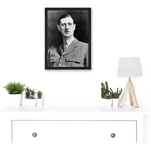Artery8 Charles De Gaulle French Portrait A4 - Framed - Black - Wall Art Print Artery8 Charles De Gaulle French Portrait A4 - Framed - Black - Wall Art Print