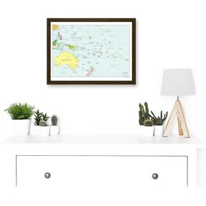 Artery8 Map Of Oceania A4 - Framed - Brown - Wall Art Print Artery8 Map Of Oceania A4 - Framed - Brown - Wall Art Print