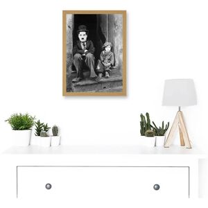 Artery8 Charlie Chaplin The Kid - A4 - light oak - Framed Wall Art Print Artery8 Charlie Chaplin The Kid - A4 - light oak - Framed Wall Art Print