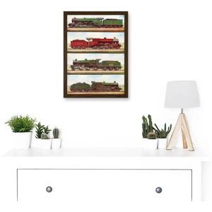 Artery8 Train Steam Locomotive - brown - A4 - Framed - Art print Artery8 Train Steam Locomotive - brown - A4 - Framed - Art print