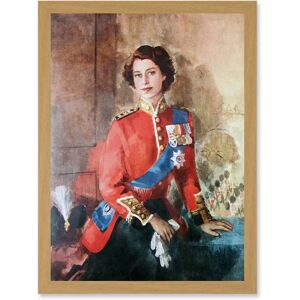 Artery8 - Kanelba Queen Elizabeth II England A4 Light Oak - Framed Wall Art Artery8 - Kanelba Queen Elizabeth II England A4 Light Oak - Framed Wall Art