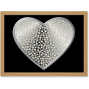 Artery8 - Diamond Heart - Silver - A4 - Framed Wall Art Artery8 - Diamond Heart - Silver - A4 - Framed Wall Art