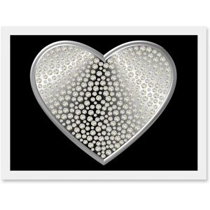 Artery8 - Diamond Heart - Silver - A4 - Wall Art Print Artery8 - Diamond Heart - Silver - A4 - Wall Art Print