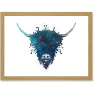 Artery8 - Graphic Ink Splat Highland Cow - A4 - Framed Artery8 - Graphic Ink Splat Highland Cow - A4 - Framed