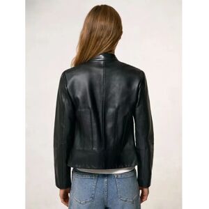 Reiss Allie Leather Jacket - Collarless Slim Fit Reiss Allie Leather Jacket - Collarless Slim Fit