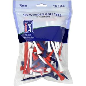 PGA TOUR Unisex - Houten Golf Tees - Rood/Wit/Blauw 70mm x 100 PGA TOUR Unisex - Houten Golf Tees - Rood/Wit/Blauw 70mm x 100