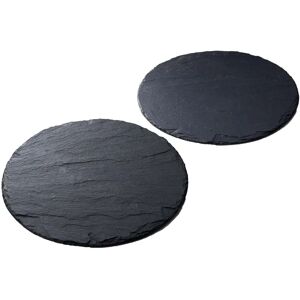 Just Slate Company Set of 2 Round Slate Placemats - Place Mats Just Slate Company Set of 2 Round Slate Placemats - Place Mats