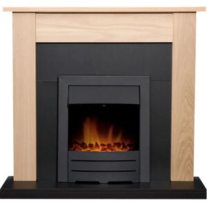 Adam - Southwold Fireplace - Oak & Black - Colorado Electric Fire - Fireplace Adam - Southwold Fireplace - Oak & Black - Colorado Electric Fire - Fireplace