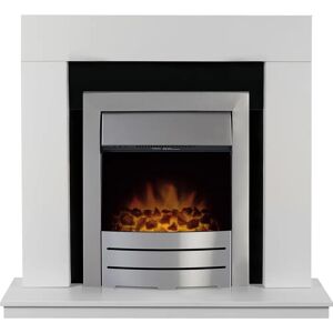Adam - Malmo - Pure White & Black - Electric Fireplace Adam - Malmo - Pure White & Black - Electric Fireplace