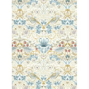 William Morris Strawberry Thief Wallpaper Linen Grey and Plum - Wallpaper William Morris Strawberry Thief Wallpaper Linen Grey and Plum - Wallpaper