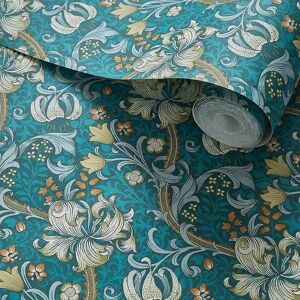 William Morris W0171/06 Teal Wallpaper - Wallpaper William Morris W0171/06 Teal Wallpaper - Wallpaper