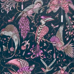 Clarke & Clarke Emma Shipley Audubon Wallpaper Pink Lilac Navy - Wallpaper Clarke & Clarke Emma Shipley Audubon Wallpaper Pink Lilac Navy - Wallpaper