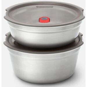 Black+Blum Stainless Steel Food Container Set - Grey & Red - Food Storage Black+Blum Stainless Steel Food Container Set - Grey & Red - Food Storage