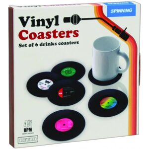 Gift Republic Vinyl Coasters - Retro Record Set of 6 Gift Republic Vinyl Coasters - Retro Record Set of 6