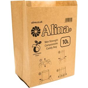 Alina - 10L Compostable Paper Caddy Bin Bag - Biodegradable Brown Alina - 10L Compostable Paper Caddy Bin Bag - Biodegradable Brown