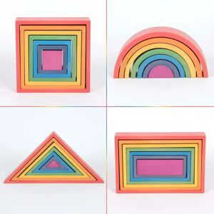Ensemble de Formes Arc-en-ciel en Bois Tickit - Jouet Éducatif - Publicité Ensemble de Formes Arc-en-ciel en Bois Tickit - Jouet Éducatif - Publicité