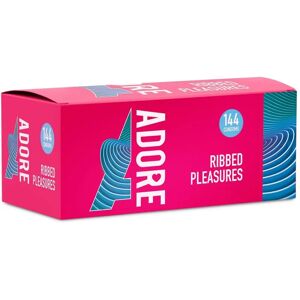 Adore Ribbed Pleasure Condoms - 144 Pack - Regular Fit - Condom Adore Ribbed Pleasure Condoms - 144 Pack - Regular Fit - Condom