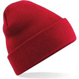 Bonnet unisexe rouge Beechfield - Double tricot classique - Touch doux - Publicité Bonnet unisexe rouge Beechfield - Double tricot classique - Touch doux - Publicité