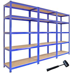 Monster Racking T-Rax Blue Shelving - Heavy Duty Steel, 3 Bays Monster Racking T-Rax Blue Shelving - Heavy Duty Steel, 3 Bays