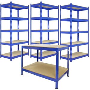 Estantería y banco Q-Rax Azul Monster Racking 90cm - Almacenamiento resistente Estantería y banco Q-Rax Azul Monster Racking 90cm - Almacenamiento resistente