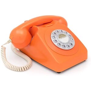 GPO Retro GPO746DPBOR 746 Desktop Push Button Phone - Orange - Desktop Push Button Telephone GPO Retro GPO746DPBOR 746 Desktop Push Button Phone - Orange - Desktop Push Button Telephone