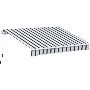 Outsunny Blue and White Sun Shade Canopy - Garden Retractable Awning Outsunny Blue and White Sun Shade Canopy - Garden Retractable Awning