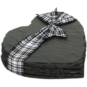 Selbrae House 4 Slate Coasters Heart Gift Boxed Dark Grey - Coasters Selbrae House 4 Slate Coasters Heart Gift Boxed Dark Grey - Coasters