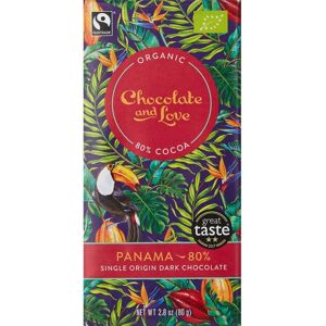 Chocolate and Love Organic 80% Dark Chocolate - Panama - 80g Chocolate and Love Organic 80% Dark Chocolate - Panama - 80g