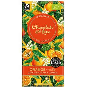 Chocolate and Love Organic 65% Orange Dark Chocolate - 80g Bar Chocolate and Love Organic 65% Orange Dark Chocolate - 80g Bar