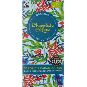 Chocolate and Love Organic 55% Dark Chocolate, Sea Salt & Caramel - Chocolate Chocolate and Love Organic 55% Dark Chocolate, Sea Salt & Caramel - Chocolate