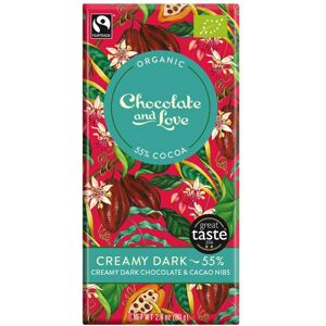 Chocolate and Love Cacao Nibs Dark Chocolate - Organic/Fairtrade 55% - 80g Chocolate and Love Cacao Nibs Dark Chocolate - Organic/Fairtrade 55% - 80g