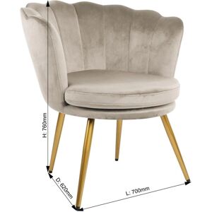 Fauteuil d'appoint RayGar Genesis Flora - Dossier en velours en forme de pétale Taupe - Publicité Fauteuil d'appoint RayGar Genesis Flora - Dossier en velours en forme de pétale Taupe - Publicité