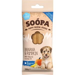 Soopa Puppy Banana Pumpkin Dental Sticks Dog Treats 100g Soopa Puppy Banana Pumpkin Dental Sticks Dog Treats 100g