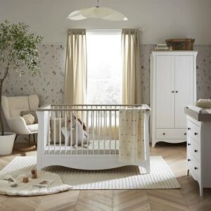 CuddleCo Clara 3 Piece Nursery Furniture Set - White & Ash CuddleCo Clara 3 Piece Nursery Furniture Set - White & Ash
