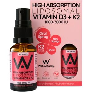 Well.Actually. Vitamin D3 2000iu + K2 100mcg Strawberry Spray - Vitamin Supplement Well.Actually. Vitamin D3 2000iu + K2 100mcg Strawberry Spray - Vitamin Supplement
