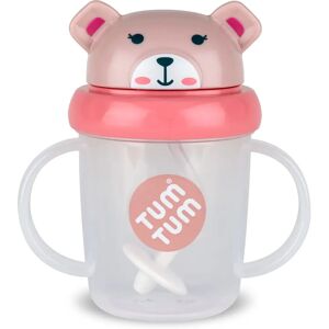 TUM TUM Tasse antidéverseuse avec paille lestée Ourson Rose - 200 ml - Publicité TUM TUM Tasse antidéverseuse avec paille lestée Ourson Rose - 200 ml - Publicité