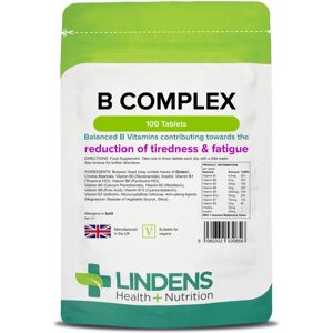 Lindens Vitamin B Complex - 100 Tablets - Supports Energy & Nerve Health Lindens Vitamin B Complex - 100 Tablets - Supports Energy & Nerve Health