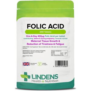 Lindens Folic Acid 400mcg - Vitamins & Supplements Lindens Folic Acid 400mcg - Vitamins & Supplements