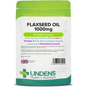 Lindens UK Flaxseed Oil 1000mg - Heart & Cholesterol Support Lindens UK Flaxseed Oil 1000mg - Heart & Cholesterol Support