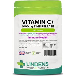 Lindens Vitamin C+ 1000mg - Rosehip+Bioflavonoids - 120 Time Release Tablets Lindens Vitamin C+ 1000mg - Rosehip+Bioflavonoids - 120 Time Release Tablets