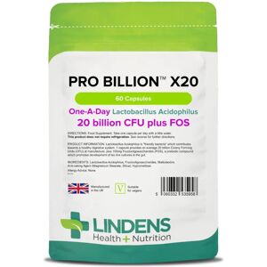 Lindens Probiotic X20 - 20 Billion CFU - Vegan Capsules - Digestive Support Lindens Probiotic X20 - 20 Billion CFU - Vegan Capsules - Digestive Support