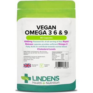 Lindens Vegan Omega 3-6-9 Capsules - Vegan Omega 3, 6 & 9 - 1000mg Flaxseed Oil Lindens Vegan Omega 3-6-9 Capsules - Vegan Omega 3, 6 & 9 - 1000mg Flaxseed Oil