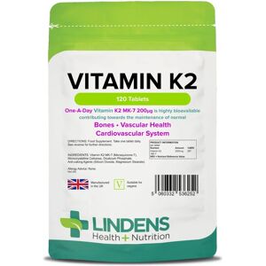 Lindens Vitamin K2 200mcg Tablets - Vitamin K2 supplement Lindens Vitamin K2 200mcg Tablets - Vitamin K2 supplement