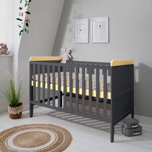 Tutti Bambini Rio Cot Bed with Cot Top Changer & Mattress - Slate Grey/Oak Tutti Bambini Rio Cot Bed with Cot Top Changer & Mattress - Slate Grey/Oak