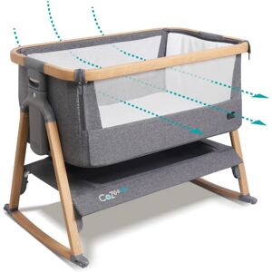 Tutti Bambini CoZee Air Bedside Crib - Oak & Charcoal - Co-Sleeper, Portable Tutti Bambini CoZee Air Bedside Crib - Oak & Charcoal - Co-Sleeper, Portable
